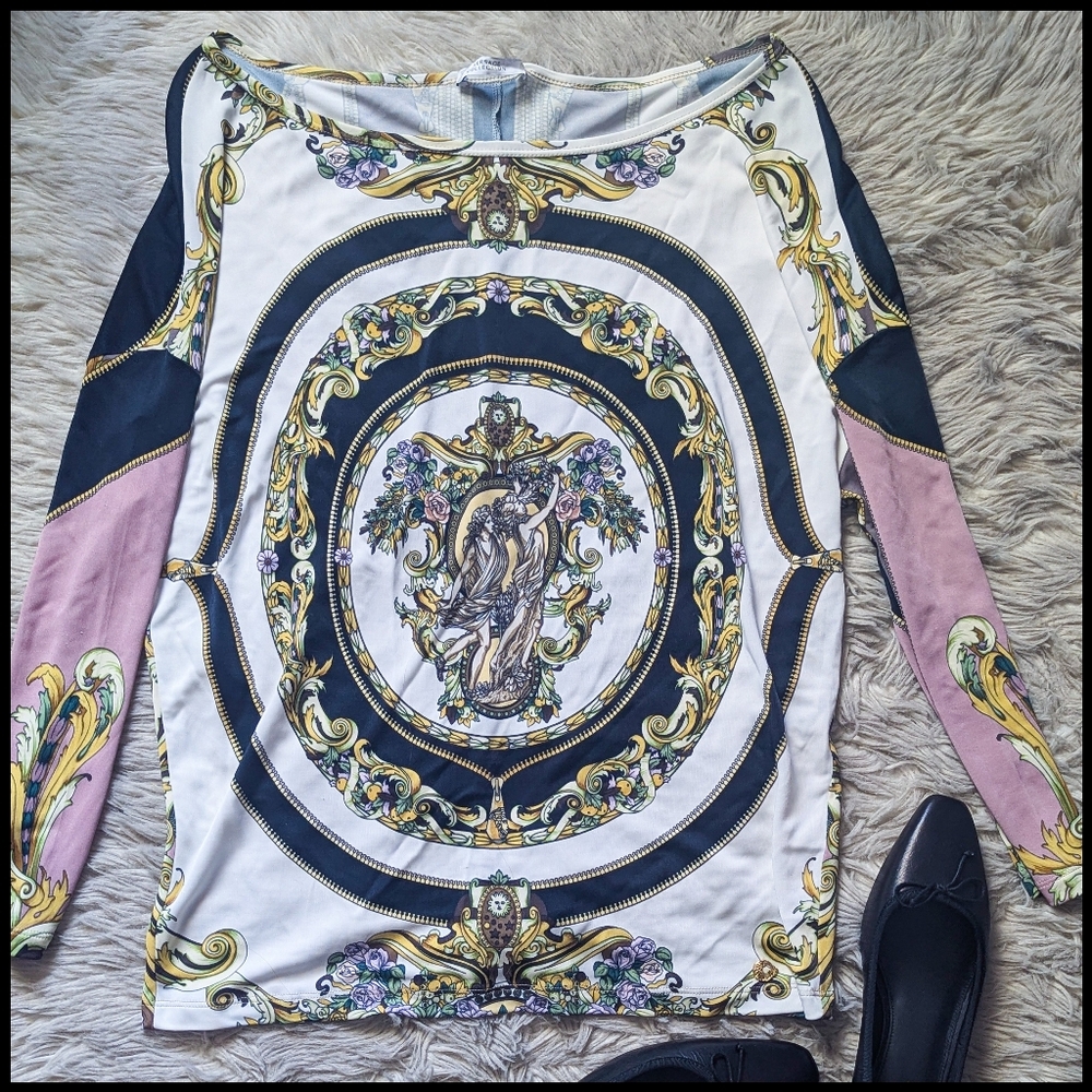 Versace Collection Rare Scarf Artistic Blouse